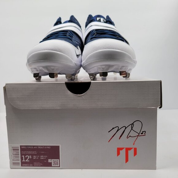 Nike Force Air Trout 6 Pro Men's Navy White Cleats AR9815-401 US Size 12.5 NWB - Picture 2 of 10
